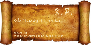 Kálazdy Piroska névjegykártya