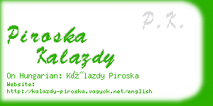 piroska kalazdy business card